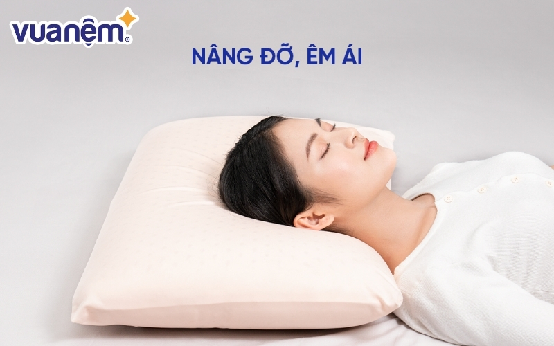 Gối cao su nâng đỡ êm ái khi ngủ