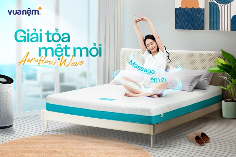 Nệm foam Nhật Bản Aeroflow Wave Massage