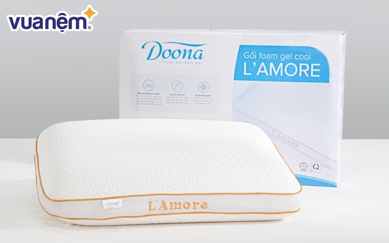 Mẫu gối Foam Doona L’Amore Gel Cool kiểu dáng truyền thống